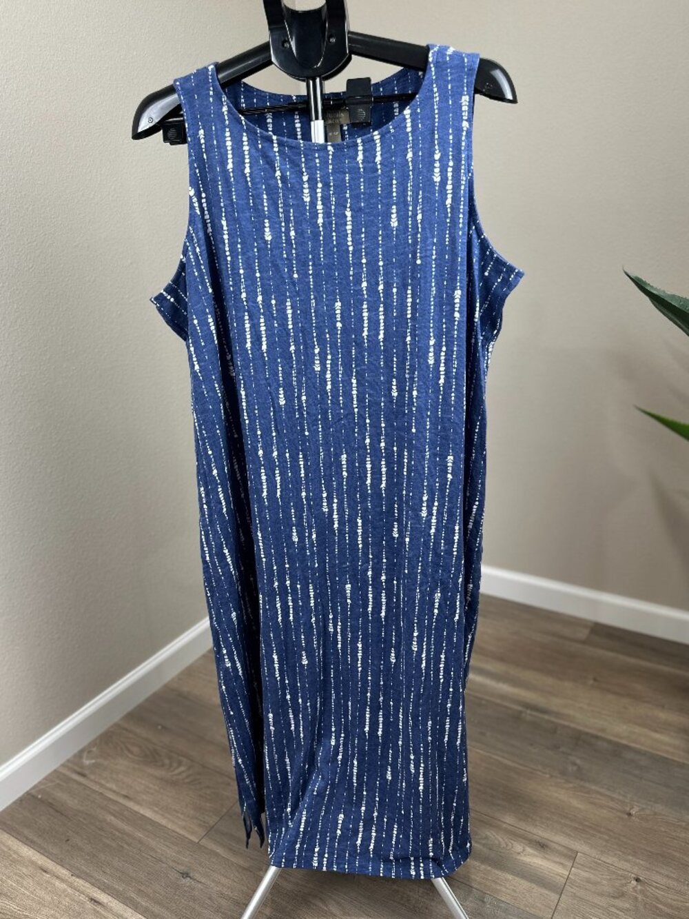 Naturals d&co Blue Printed Sleeveless Shift Dress Petite XL